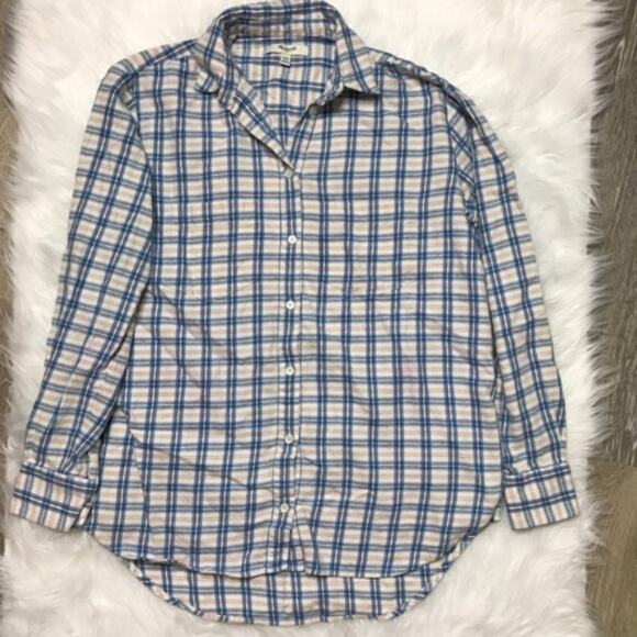 Madewell‎ Oversized Flannel Benton Plaid Size XXS - Picture 4 of 7